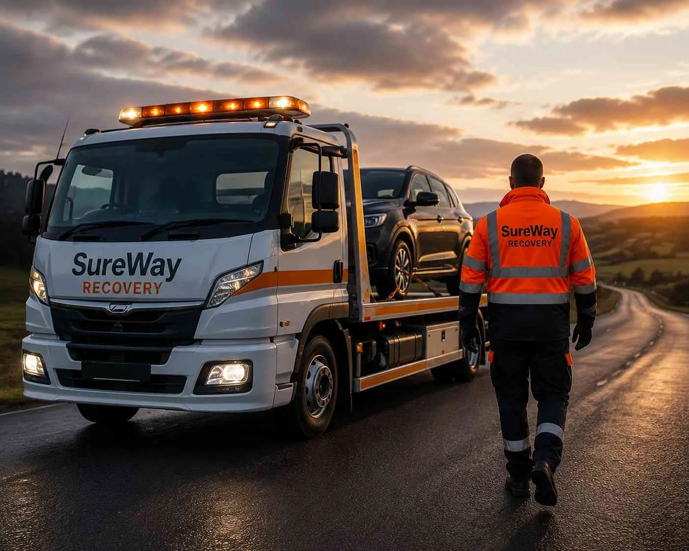 SureWay recovery truck representing UK vehicle recovery services